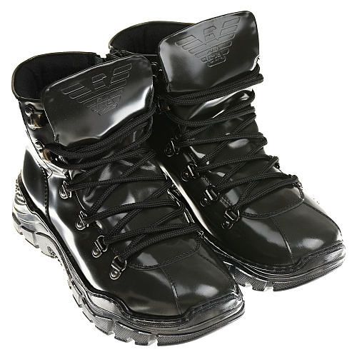 Черные высокие кроссовки Emporio Armani Черный, арт. XYZ003 XOA02 00002 | Фото 1