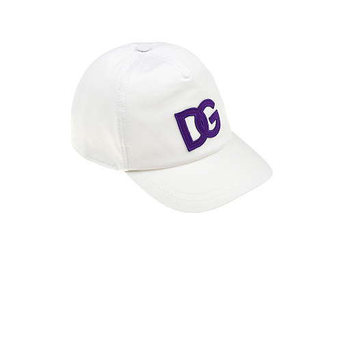 Белая бейсболка с фиолетовым логотипом Dolce&Gabbana Белый, арт. LB4H52 G7CE7 W0800 | Фото 1