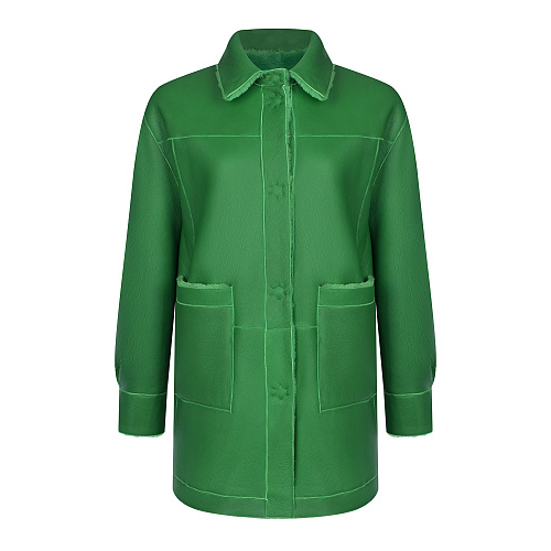 Зеленое двустороннее пальто из овчины Blancha Зеленый, арт. 22045-300 SMERALDO | Фото 1