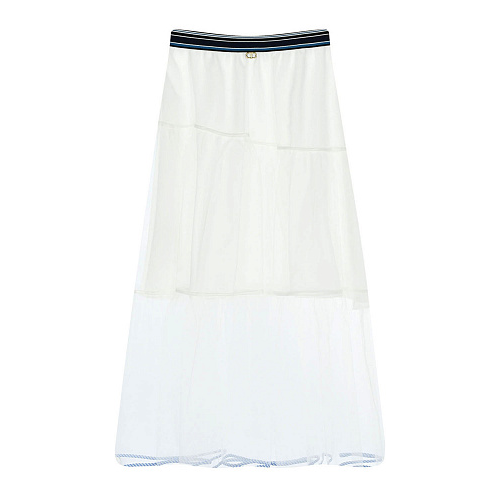 Белая юбка с поясом на резинке TWINSET Белый, арт. 221TP2442 00282 | Фото 1