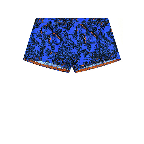 Синие плавки-шорты с принтом &quot;рыбы&quot; La Perla Синий, арт. 77542 C2 V.UNICA | Фото 1