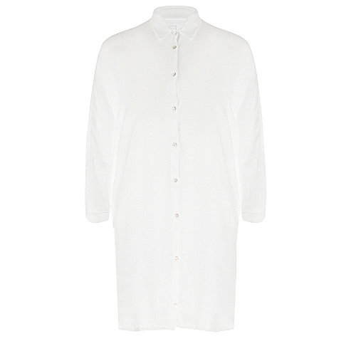 Белая льняная рубашка oversize 120% Lino Белый, арт. V0W1290000D703000 V050 | Фото 1