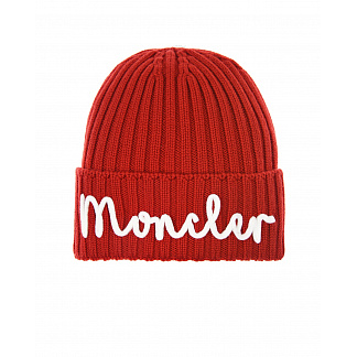 Красная шерстяная шапка с лого Moncler Красный, арт. 9Z749 20 M1131 455 | Фото 1