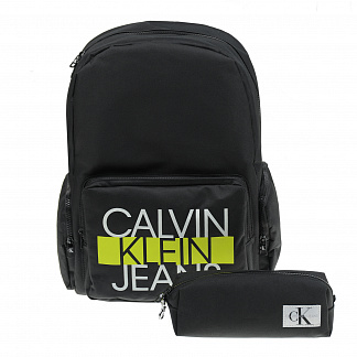 Черный рюкзак с пеналом, 38x32x18 см Calvin Klein Черный, арт. IU0IU00144 BEH | Фото 1
