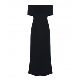 Черное платье с открытыми плечами Pietro Brunelli Черный, арт. AGI014 VISPER 9999 | Фото 1