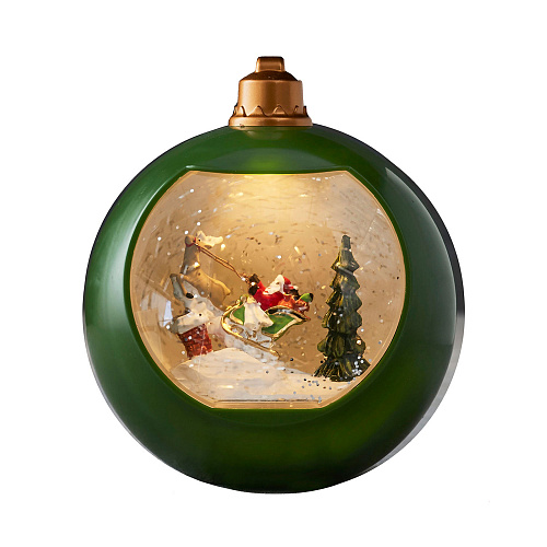 Новогодний сувенир &quot;Шар Санта&quot;, зеленый, (LED), 16*14 см Edelman , арт. 1070644 | Фото 1