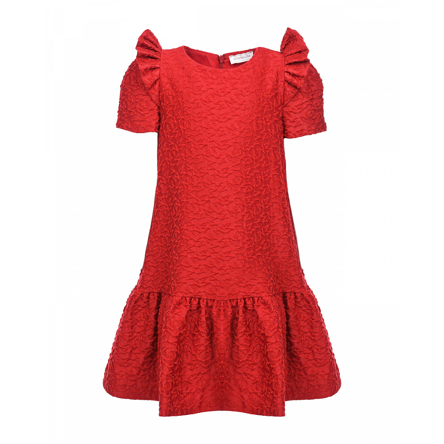 Красное платье со сплошным лого Monnalisa Красный, арт. 110913 0304 0043 | Фото 1