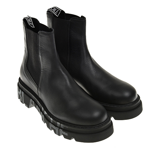 Черные кожаные ботинки Voile blanche Черный, арт. 001-2501971-04 0A01 | Фото 1