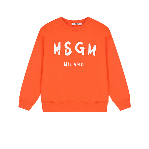 Оранжевый свитшот с белым лого MSGM Оранжевый, арт. MS029076 030 ARANCIONE | Фото 1