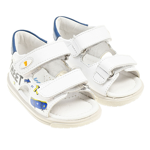 Белые сандалии с принтом &quot;street&quot; Falcotto Белый, арт. 1500944-01-0N01 | Фото 1
