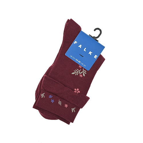 Бордовые носки с оборкой Falke Бордовый, арт. 12953 8245 | Фото 1