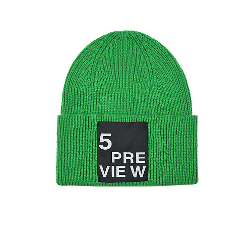 Зеленая шапка бини 5 Preview Зеленый, арт. 5PWAW22040 LEAF | Фото 1