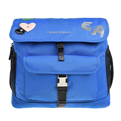 Синий рюкзак с аппликациями Emporio Armani Синий, арт. 392539 1A563 17834 | Фото 1