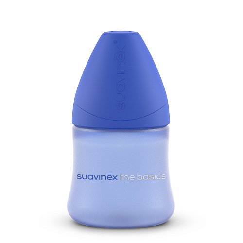 Голубая бутылка с круглой силиконовой соской медленного потока &quot;BASICS&quot;, 150 мл (2 шт) Suavinex , арт. 3307605 голуб | Фото 1