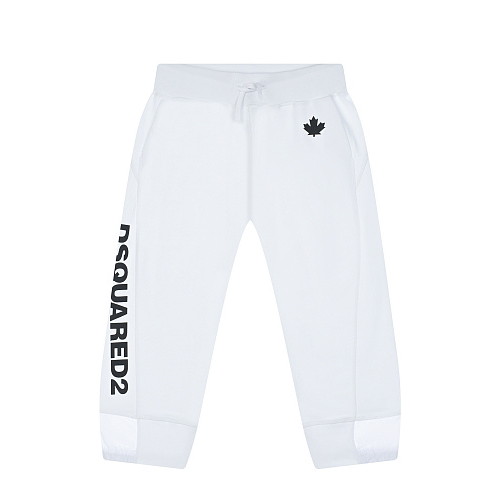 Белые спортивные брюки с черным лого Dsquared2 Белый, арт. DQ0742 D00ZF DQ100 | Фото 1
