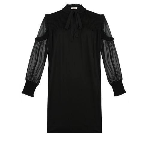 Черное платье с шифоновыми рукавами Dorothee Schumacher Черный, арт. 524002 999 | Фото 1
