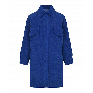 Синее пальто из овчины с карманами Blancha , арт. 22060-300 BLUE ELECTRICO | Фото 1