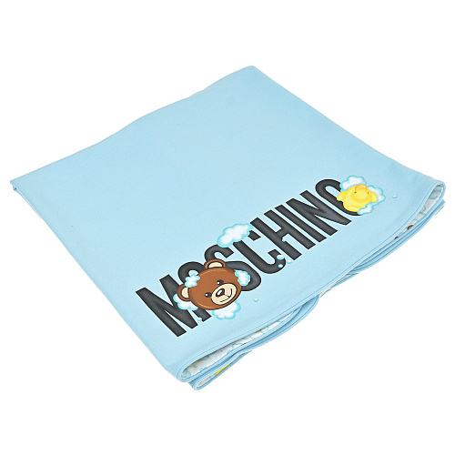 Голубое одеяло с принтом &quot;медвежата&quot;, 71x71 см Moschino Голубой, арт. MVB005 LAB46 40304 | Фото 1