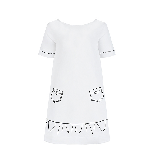 Белое платье с имитацией карманов Emporio Armani Белый, арт. 3L3A07 3J4EZ 0100 | Фото 1