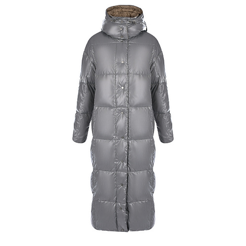 Серое стеганое пальто Naumi Серый, арт. 1190MW-0022-MV026 GREY | Фото 1