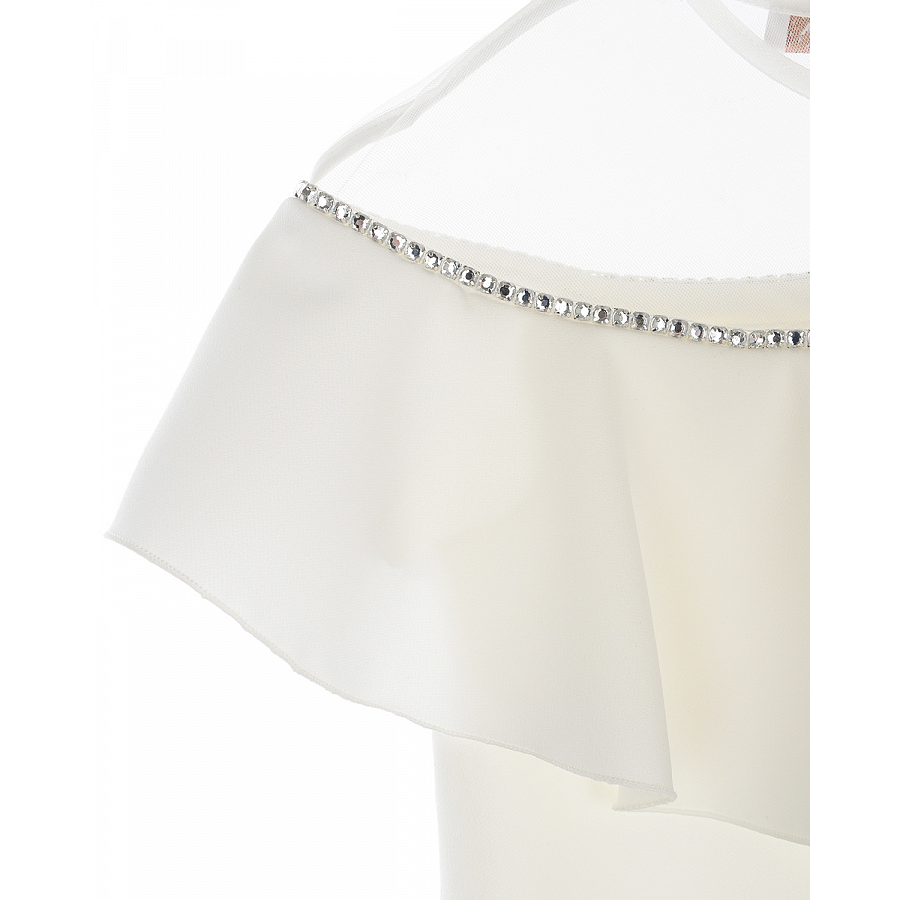 Белое платье с оборкой Monnalisa Белый, арт. 719906 9304 0001 | Фото 4