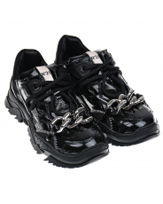 Черные кроссовки с цепью