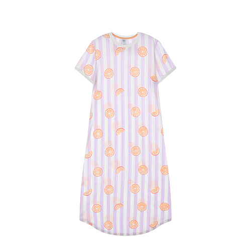 Ночная рубашка с принтом &quot;апельсины&quot; Sanetta Фиолетовый, арт. 245246 3667 | Фото 1