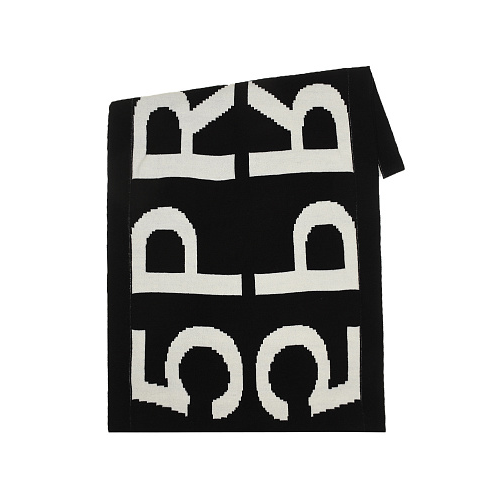 Черный шарф с белым логотипом, 60х130 см 5 Preview Черный, арт. 5PW21063AW NOIR | Фото 1