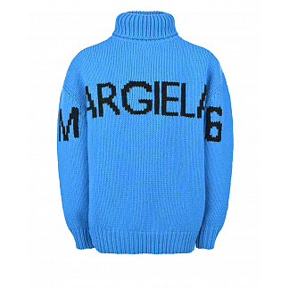 Синий джемпер с лого MM6 Maison Margiela Синий, арт. M60194 MM074 M6803 | Фото 1