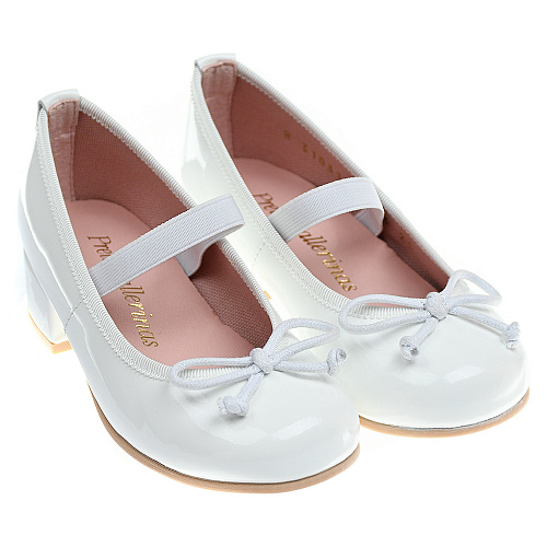 Белые туфли с бантом-шнурком Pretty Ballerinas Белый, арт. 48.401 BLANCO | Фото 1