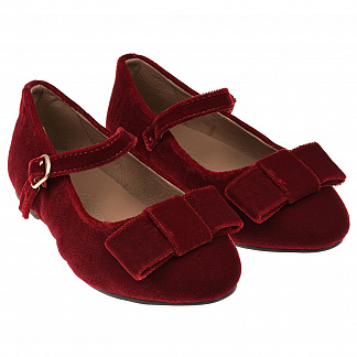 Красные бархатные туфли с бантами Age of Innocence Красный, арт. 000013 FB-002 | Фото 1