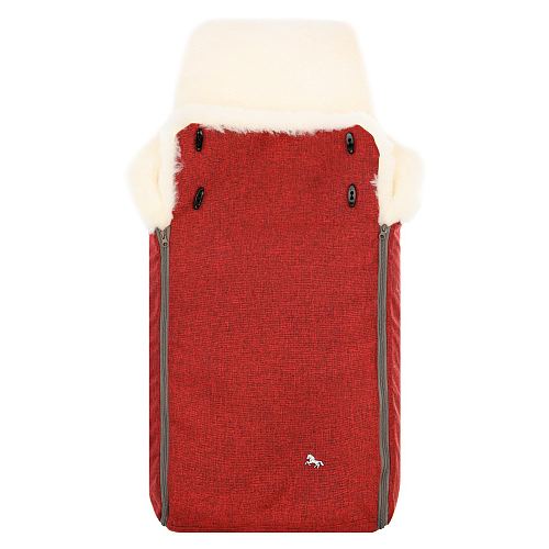 Красный конверт в коляску &quot;Premium Welss&quot;, натуральная овчина Hesba , арт. 1700365 | Фото 1