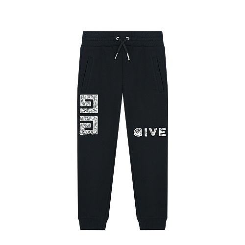 Черные спортивные брюки с кружевной вышивкой Givenchy Черный, арт. H14157 09B | Фото 1
