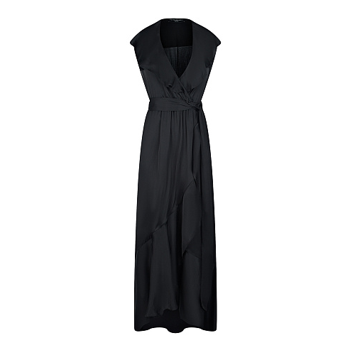 Черное платье с воланом Pietro Brunelli Черный, арт. AS0167 VI0071 9999 | Фото 1