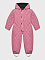 Стеганый комбинезон с капюшоном, розовый