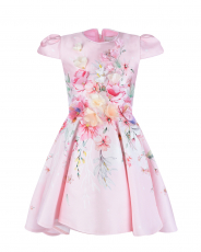Розовое платье с асимметричной юбкой