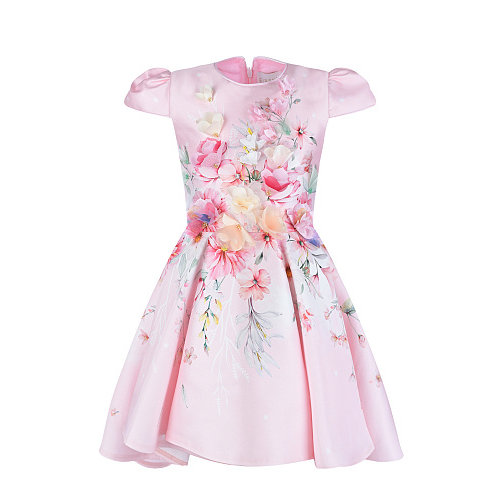 Розовое платье с асимметричной юбкой Eirene Розовый, арт. 2211 | Фото 1