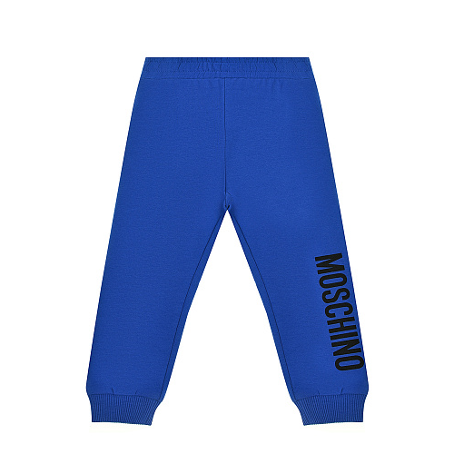 Синие спортивные брюки с черным логотипом Moschino Синий, арт. MOP035 LDA27 40457 | Фото 1