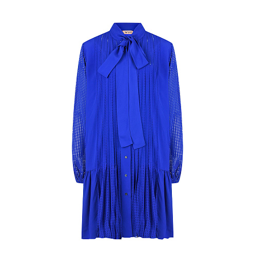 Синее платье с воротником аскот No. 21 Синий, арт. H074 5111 6796 | Фото 1