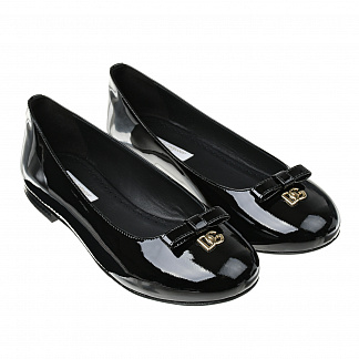 Черные лаковые балетки Dolce&Gabbana Черный, арт. D11141 A1328 80999 | Фото 1