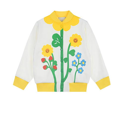 Куртка-бомбер с цветочным принтом Stella McCartney Белый, арт. 8Q4AT0 Z0167 100MC | Фото 1