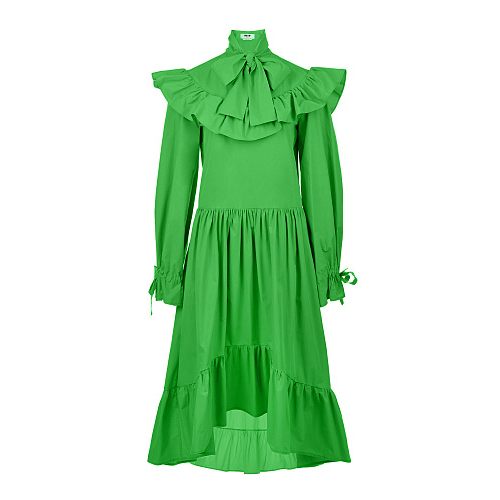 Зеленое платье с воланами MSGM Зеленый, арт. 3041MDA23 217104 36 | Фото 1