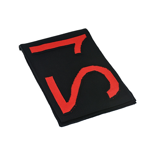 Черный шарф с красным логотипом, 165x26 см No. 21 Черный, арт. N21215 N0119 BLACK 0N900 | Фото 1