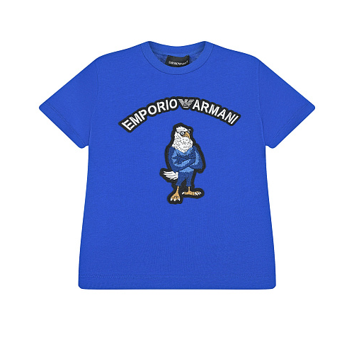 Синяя футболка с патчем &quot;орел&quot; Emporio Armani Синий, арт. 3L4T6A 1JWZZ 0949 | Фото 1
