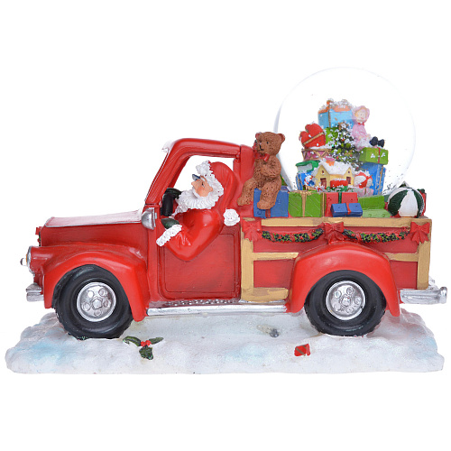 Новогодний сувенир EWAX &quot;Санта с подарками на красном грузовике&quot; 25.5x15x17 см  , арт. 5924 | Фото 1