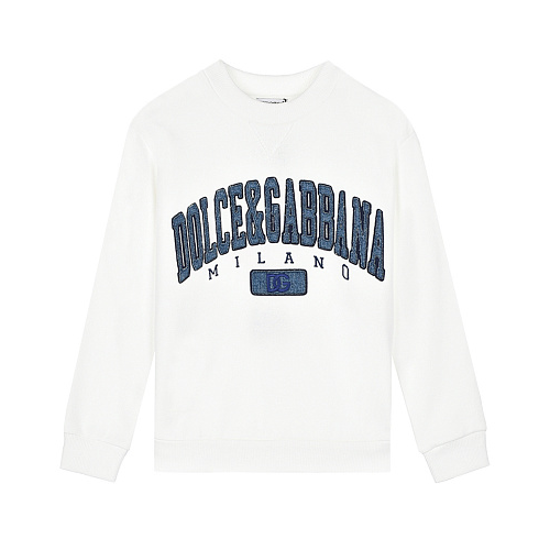 Белый свитшот с синим лого Dolce&Gabbana Белый, арт. L4JWFB G7D5Z W0111 | Фото 1