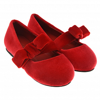 Красные бархатные туфли с бантом Age of Innocence Красный, арт. 000121 FB-027 | Фото 1