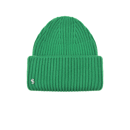Зеленая шапка с отворотом Yves Salomon Зеленый, арт. 23WAA502XXMACL A8143 | Фото 1