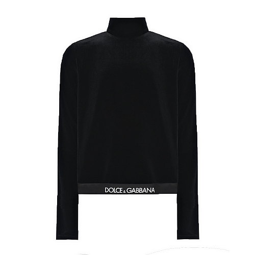 Черная велюровая водолазка Dolce&Gabbana Черный, арт. L5JTKA FUWD6 N0000 | Фото 1