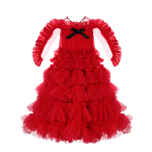 Красное платье с черным бантом Sasha Kim Красный, арт. SK RACHEL 7125 | Фото 1